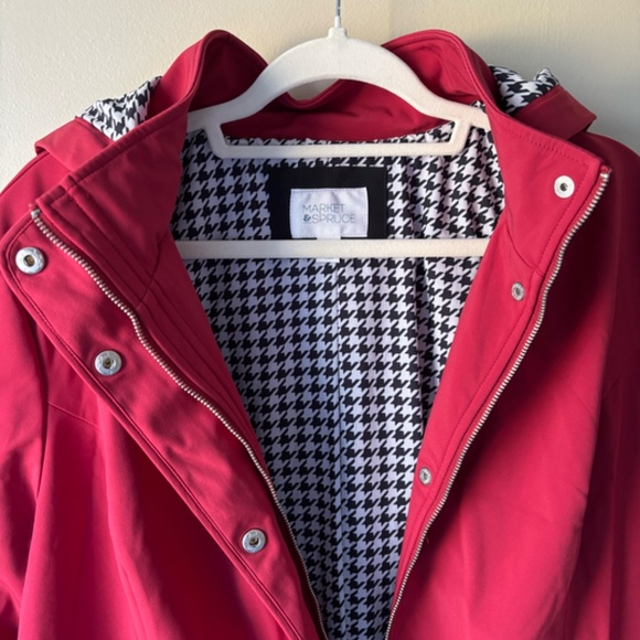 Market & Spruce Regan Rain Jacket Red Women's Size 2XL - Picture 3 of 3